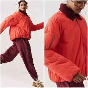 Free People Movement Outpost BomberJacket Size Small Cherry‎ Tomato
